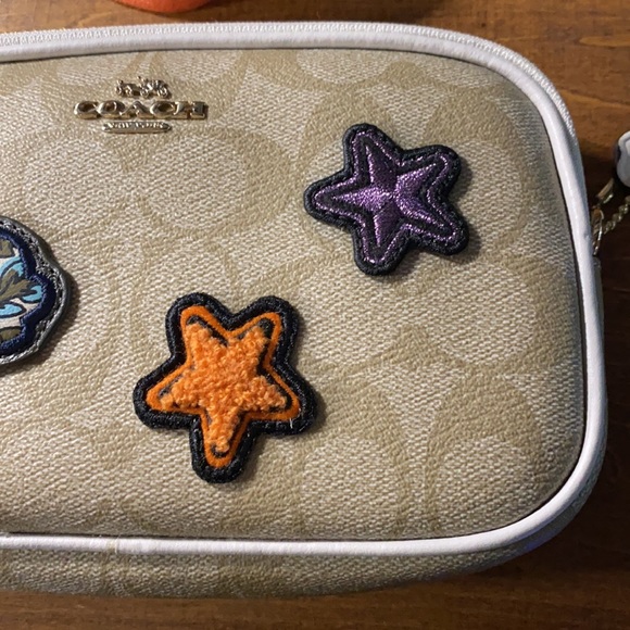 Coach Bunny & Stars Varsity Patch Crossbody Pouch - Picture 5 of 17
